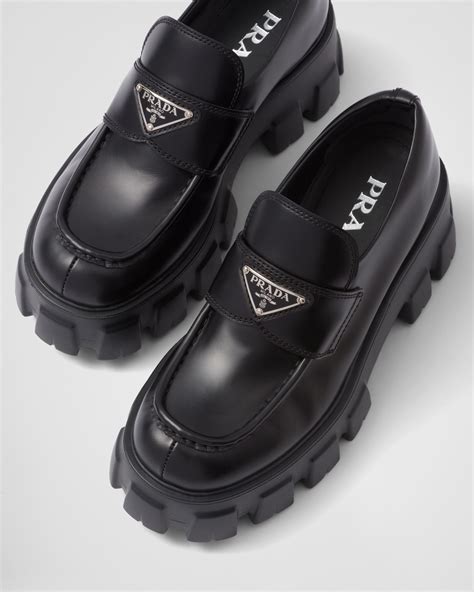 prada loafers black woman|platform loafers women Prada.